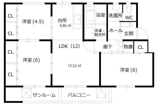 ソレイユ乾徳の間取り