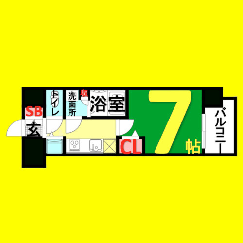 メインステージ名古屋ノースマーク　名古屋市賃貸　仲介手数料無料の間取り