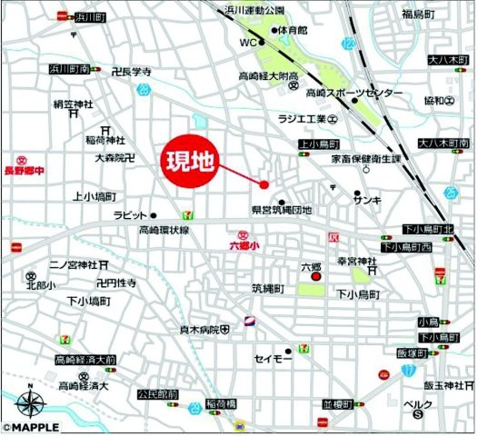 高崎市上小鳥町　売地の地図