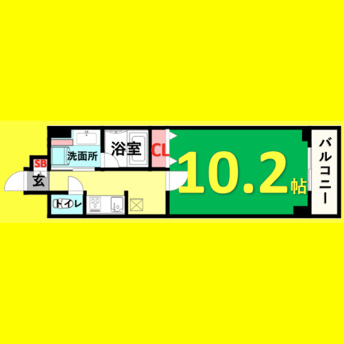 グランルクレ新栄ウエスト　名古屋市賃貸　仲介手数料無料の間取り