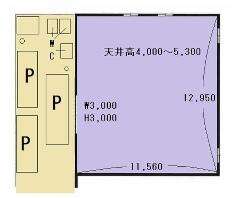 横浜市港北区新羽町の倉庫の間取り