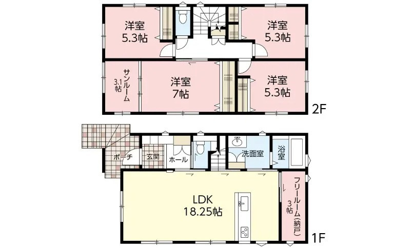 西区井口鈴が台３丁目　新築一戸建ての間取り|№1