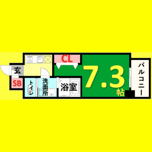 S-RESIDENCE名駅南　名古屋市賃貸　仲介手数料無料の間取り