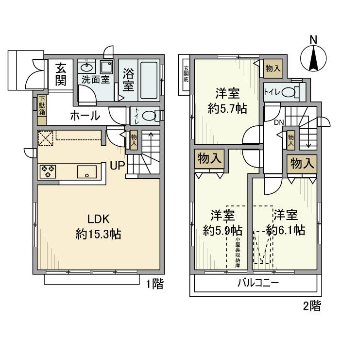 上連雀戸建の間取り
