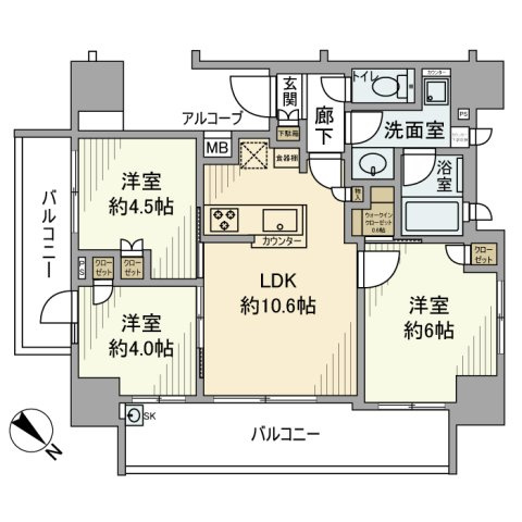 クレア新小岩デジーノの間取り
