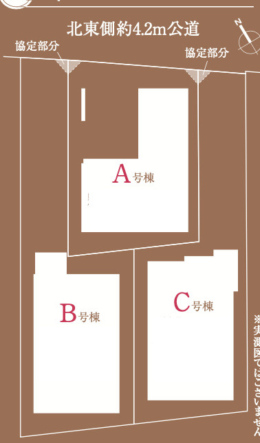 【仲介手数料無料】所沢市寿町　全３棟　Ｃ号棟　所沢市の不動産なら西武ハウジングの区画図