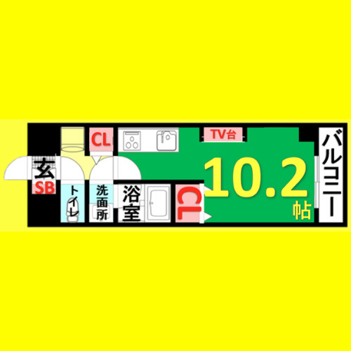 ノヴェル新栄　名古屋市賃貸　仲介手数料無料の間取り