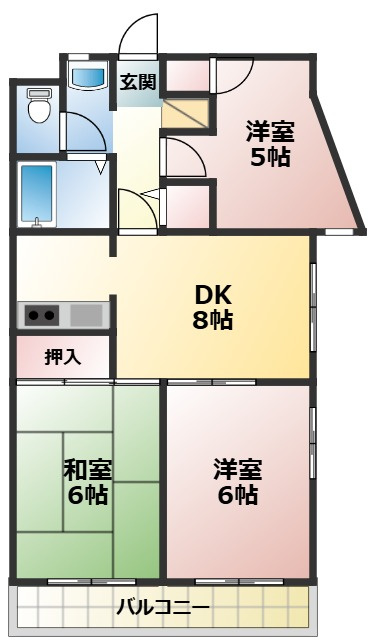 カザリヤマンションA棟の間取り