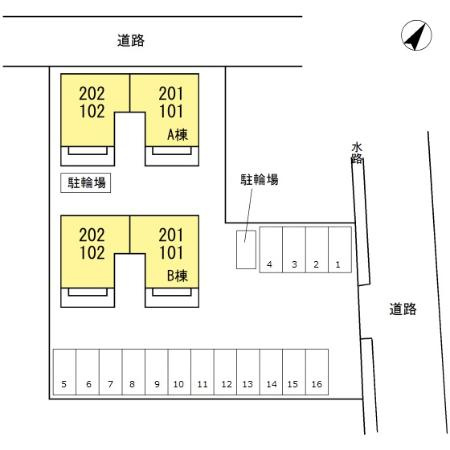グランヴィル小畑　B棟の区画図