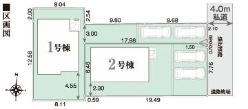 平塚市山下1丁目第1期　新築一戸建て　1号棟の区画図|配置図