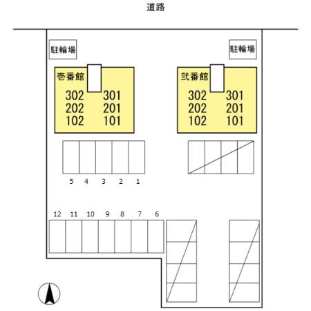 デミュール壱番館の区画図