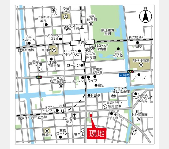 バウスフラッツ住吉の地図