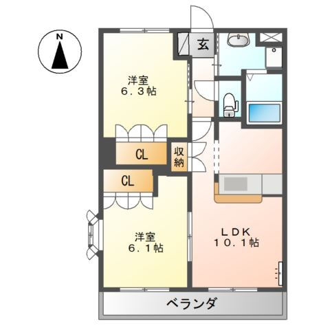 パピヨンフィオーレの間取り