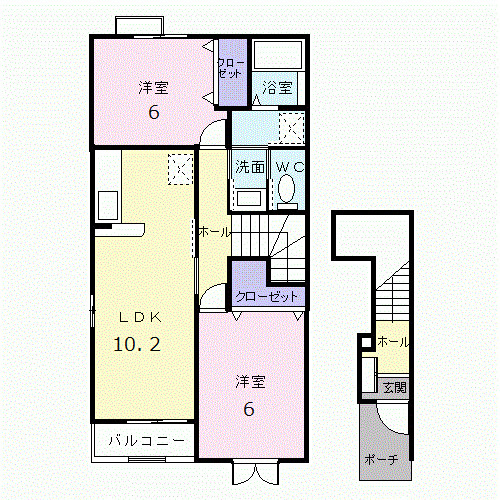 グッディ亀山Ａの間取り