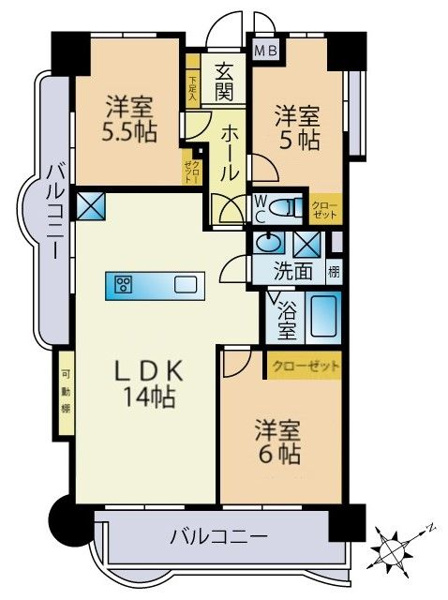 【間取り】 | サンライフ小倉原町☆仲介手数料無料☆