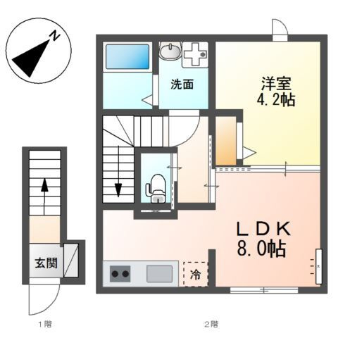 【間取り】 | (仮称)吹田市新芦屋新築アパート