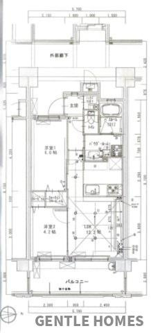 グランフォーレ大橋駅前レジデンスの間取り|新築時に洋室１の扉を引き戸に変更、キッチンカップボード、リビング壁にエコカラット・間接照明・TV壁掛け補強等のオプション工事済みです。