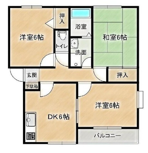 フレール弥生E棟の間取り