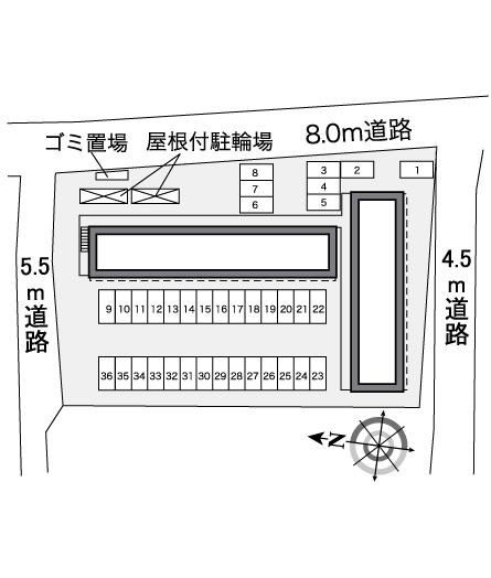 レオパレスマリンコート鹿嶋の区画図