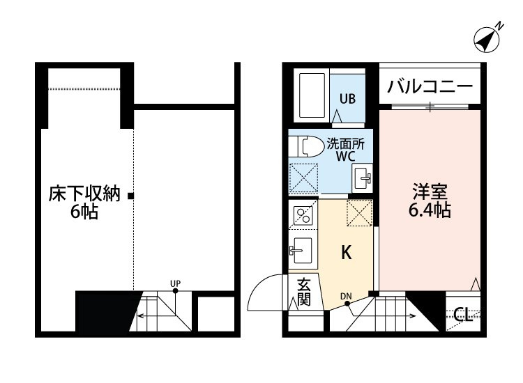 熊本市中央区岡田町のアパートの間取り