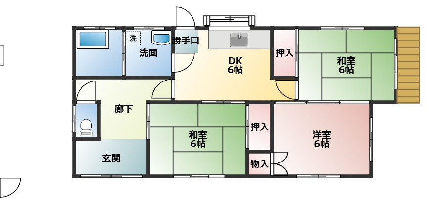 下小鯖貸家の間取り