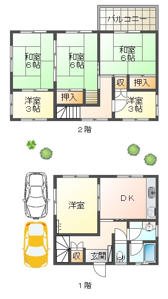 太子町吉福戸建の間取り