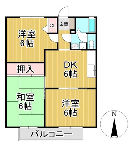 グリーンライフ長門石A棟の間取り
