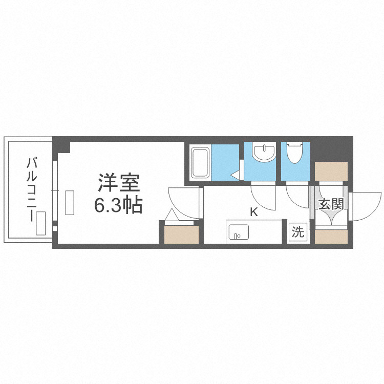 プレサンス谷町九丁目ディセオの間取り