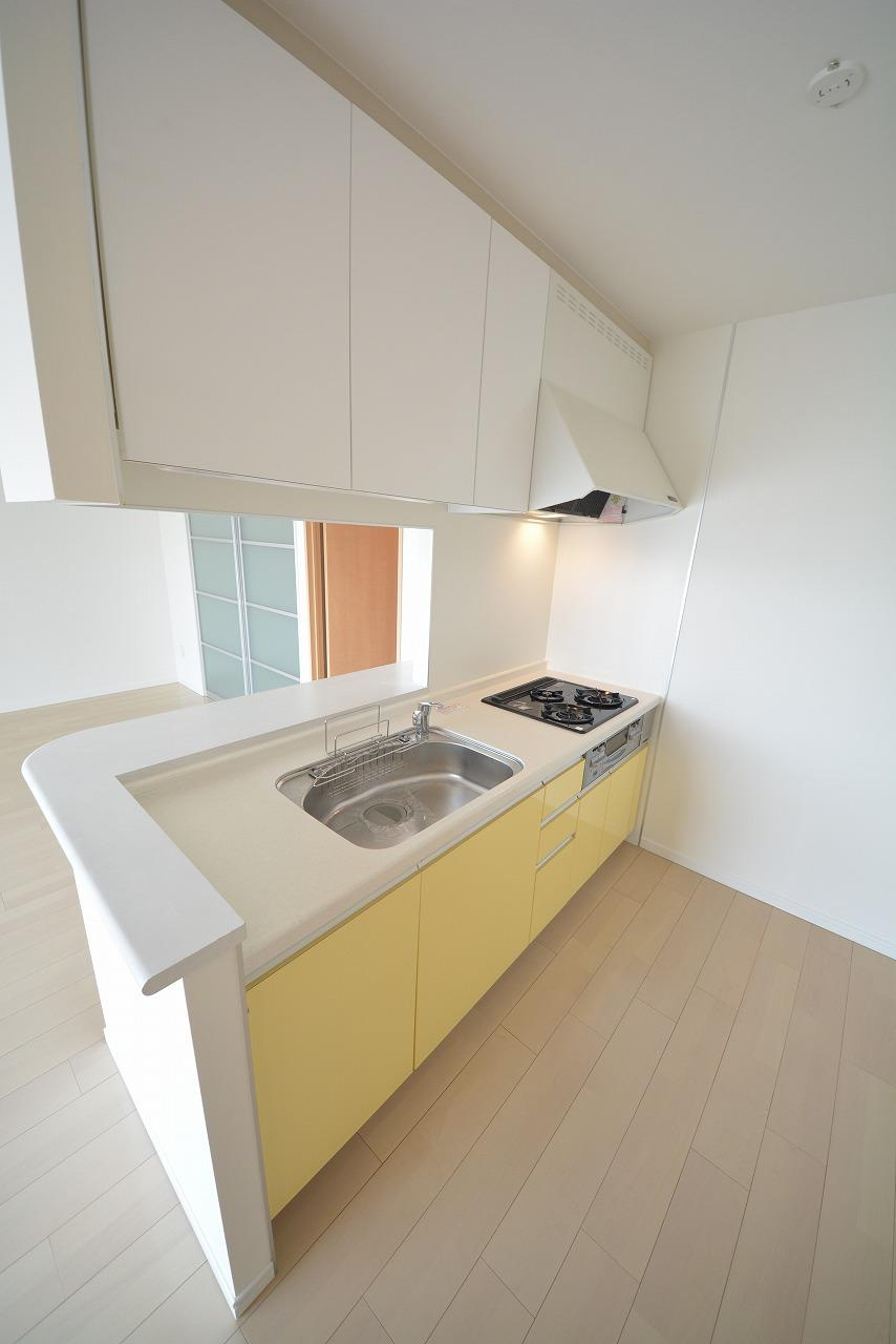 グランルージュ谷町六丁目のキッチン|グランルージュ谷町六丁目　グリル付ガス3口コンロシステムキッチン