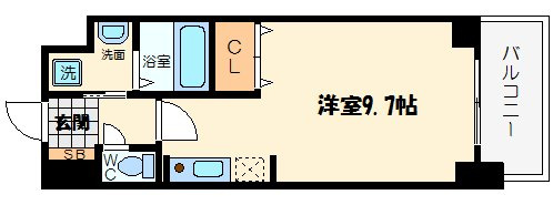 KDXレジデンス難波南の間取り|KDXレジデンス難波南　開放的な間取り