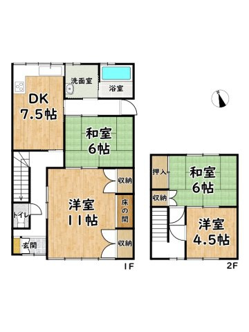 姫路市町坪/中古戸建の間取り