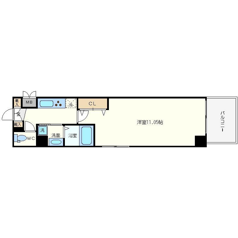 アーバンフラッツ心斎橋の間取り|La Douceur心斎橋（ラドゥセール心斎橋）　広々とした室内