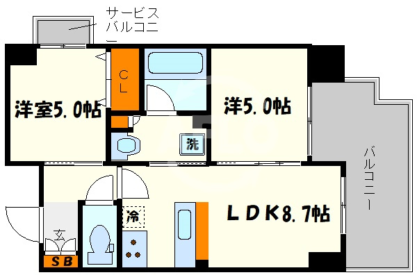 エステムプラザ心斎橋エグゼ　南小学校区の間取り|エステムプラザ心斎橋エグゼ　間取り