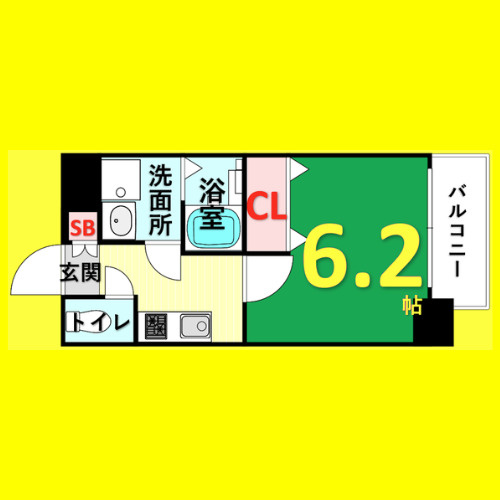 エステムコート名古屋金山サウスゲート　名古屋市賃貸　仲介手数料無料の間取り