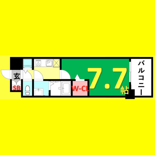 プレサンスジェネ葵　名古屋市賃貸　仲介手数料無料の間取り