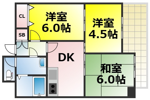 【間取り】 | レクシア九条 仲介手数料無料