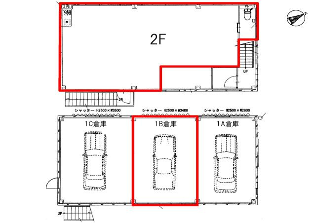 草津市西大路町の店舗事務所の間取り