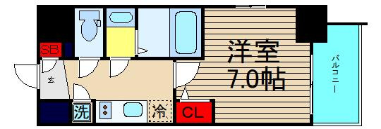 大阪市港区磯路３丁目の賃貸マンションの間取り
