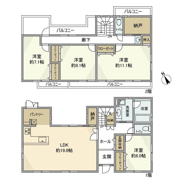 海神戸建の間取り