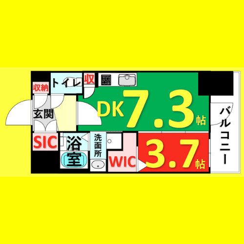 エステムコート名古屋　TWIN　EAST　名古屋市賃貸　仲介手数料無料の間取り