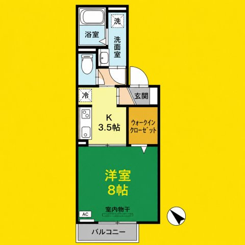 サウスパーク中村　名古屋市賃貸　仲介手数料無料の間取り