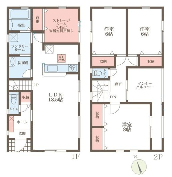 リーブルガーデン中山台 ２号棟 ／新築一戸建の間取り