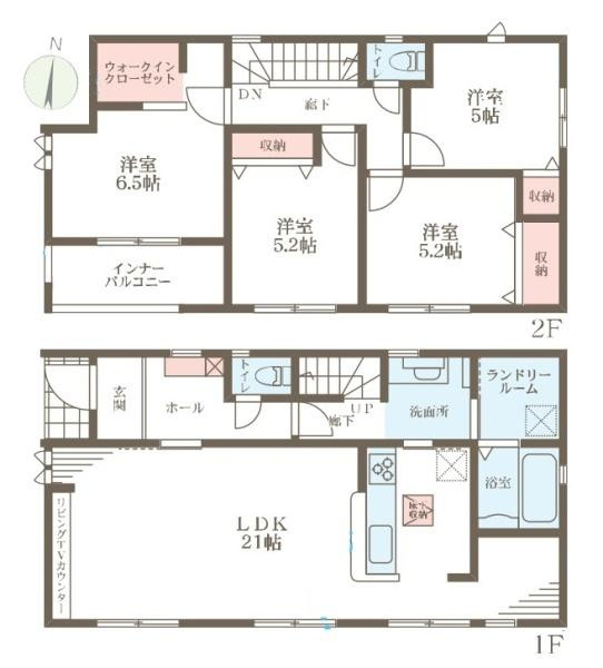 リーブルガーデン磯壁 ２号棟 ／新築一戸建の間取り