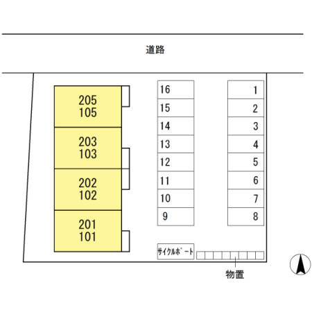 セジュール桜羅の区画図