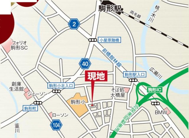 【新築】前橋市駒形町3期　限定１棟　グラファーレ　新築建売の地図