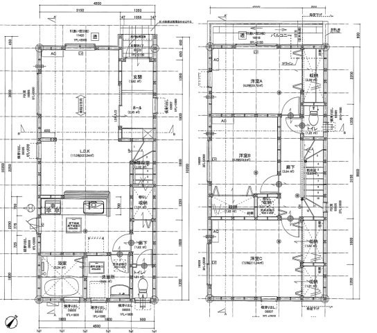 収納豊富　LDK17帖　西区狩場台２丁目　2号棟　新築戸建の間取り