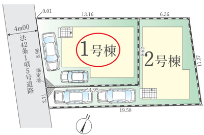 【区画図】 | 東村山青葉町3丁目　全2棟　1号棟