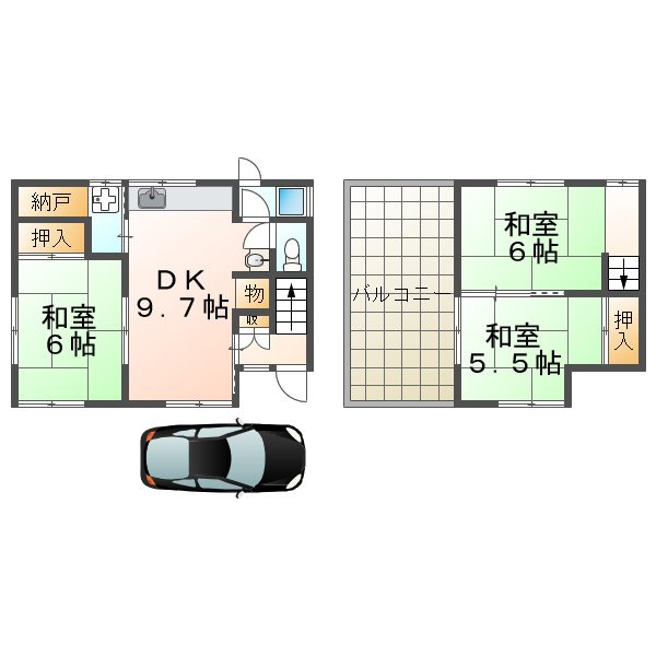 塩屋台2丁目貸家の間取り