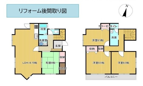 中古戸建　熊谷市拾六間782-12（リフォーム住宅）の間取り