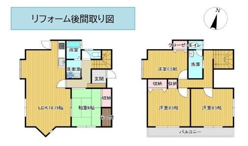 中古戸建　熊谷市拾六間782-12（リフォーム住宅）の間取り